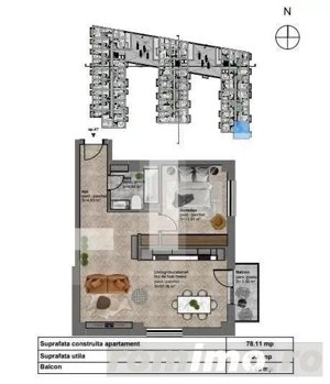 Apartament de 2 camere, 61 mp, mobilat utilat, zona Corneliu Coposu - imagine 2