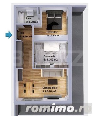 Apartament 2 camere decomandate, incalzire in pardoseala, terasa, zona Vivo - imagine 2