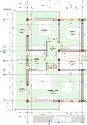 Apartament de 3 camere, 70 mp,  terasa 30 mp, zona Braytim - imagine 12