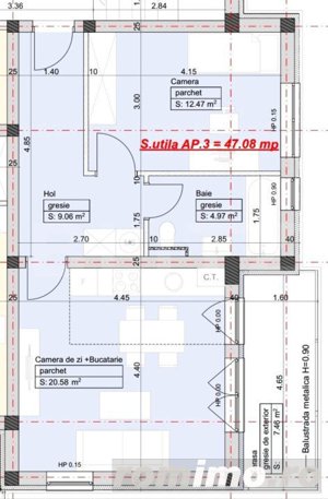 Apartament cu 2 camere, 47mp, zona Giroc - imagine 2