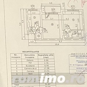 Apartament cu 2 camere mobilat si utilat modern 51,67 mp , zona Democractiei . - imagine 6