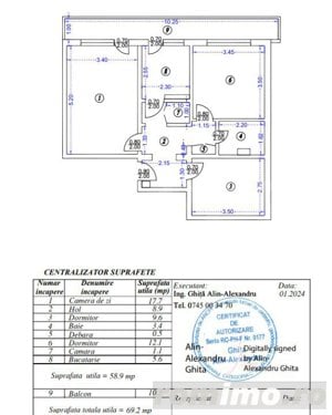 Apartament 3 camere, decomandat, 59 mp utili + 10 mp terasa  zona Gheorghe Doja  - imagine 6