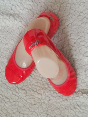 Balerini dama piele naturala lacuita corai neon Guess opincute femei