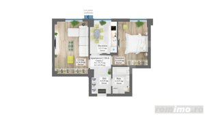 Apartament 2 camere 56 mp , etaj intermediar, Frumoasa - imagine 4