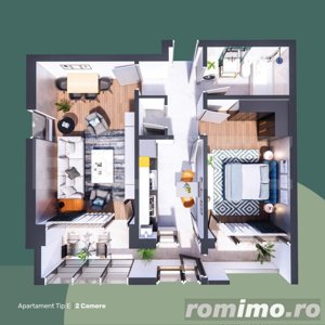 Apartament de 2 camere, decomandat, 60mp, zona Hlincea - imagine 2