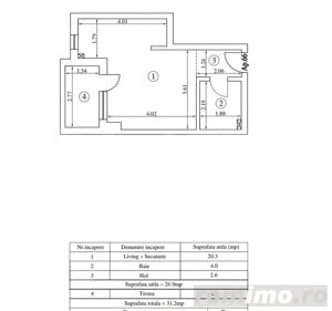 Apartament 1 camera, 31.2mp , zona Tatarasi