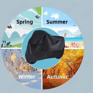 Prelata husa neagra moto bicicleta scuter motocicleta XXL  245cmx125cm­x105cm elastic - imagine 4