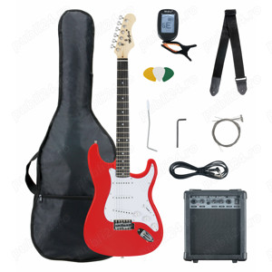 Set chitara electrica McGrey Rockit Guitar ST Rosu