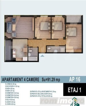 Apartament de camere 91 mp utili, bloc nou