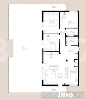 Apartament 4 camere, 117,94 mp, terasa, zona Vivo - imagine 2