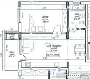 Apartament 54.74 mp utili, incalzire in pardoseala, lift, acces restrictionat