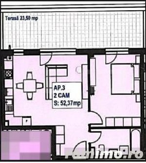 Apartament 2 camere, 52 mp, zona exclusivista Floresti - imagine 2