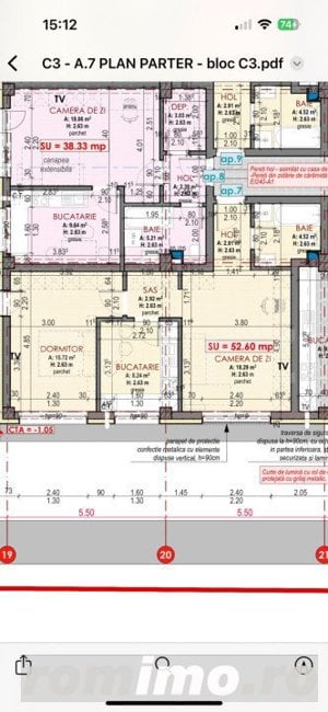 Apartament 2/3 camere, 52.60 mp, parcare subterana, zona Terra - imagine 4