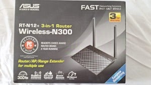 Router wireless ASUS RT-N12+, N300, 2 antene Wi-Fi
