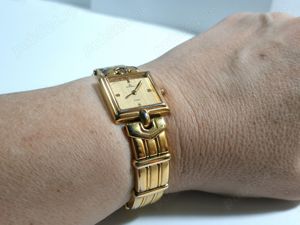 superb ceas de damă DUGENA, placat cu aur, mecanism Ronda, funcțional