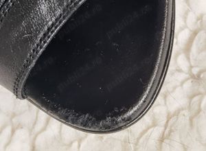 Botine negre dama vara piele naturala perforata sandale - imagine 10