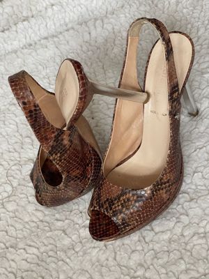 Sandale dama piele naturala sarpe toc cui argintiu Baldinini Made in Italy