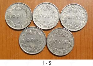 Vand lot 10 monede 100 lei (Mihai I   1943)