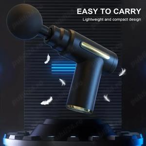 Aparat masaj pistol relax tone cu 4 capete 6 viteze acumulator intern gri argintii sau negre - imagine 6