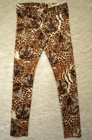 Colanti lungi dama tigri leoparzi pantalon femei animal print - imagine 2