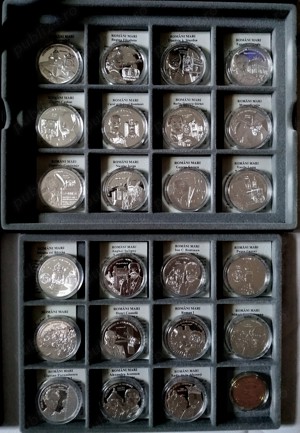 71 medalii proof ''Romani Mari'' colectie completa