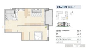 Apartament 2 camere 66 mp, etaj intermediar, finisat, zona Semicentrala - imagine 2