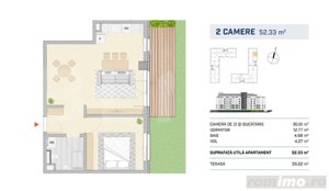 Apartament 2 camere,53 mp, cu gradina, finisat, zona semicentrala - imagine 2