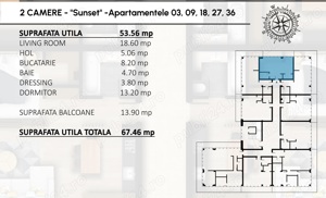 Vand apartament 2 camere tip  SUNSET  zona Gradiste - ID : RH-41073-property - imagine 9