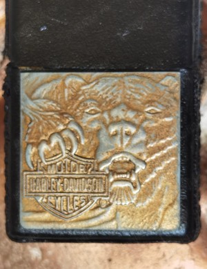 Bricheta anti-vant ZIPPO Harley-Davidson husa piele neagra - imagine 10