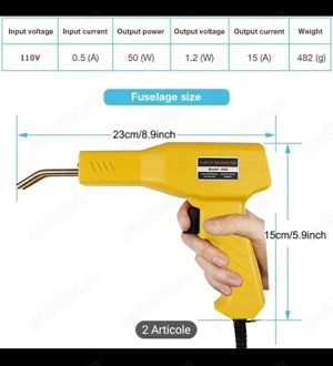 pistol termic reparație plastic bara auto - imagine 6