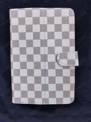 Etui tableta patratele sah alb negru husa stand suport