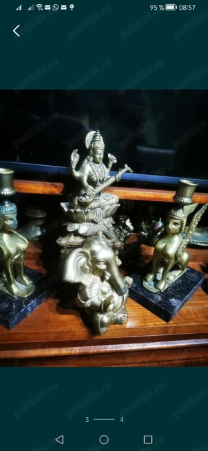 Vand statuie statuete din bronz feng shui Sheva bronz plin - imagine 3