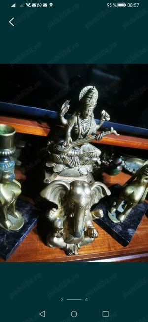 Vand statuie statuete din bronz feng shui Sheva bronz plin - imagine 4