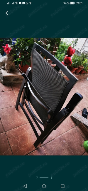 Vabd scaun sezlong din aluminiu turnat cu plasa stare foarte buna - imagine 5