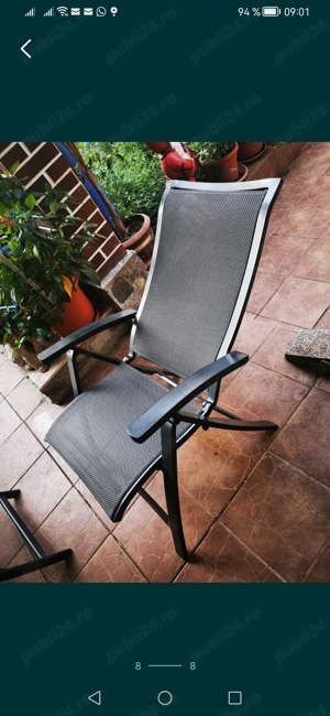 Vabd scaun sezlong din aluminiu turnat cu plasa stare foarte buna - imagine 3