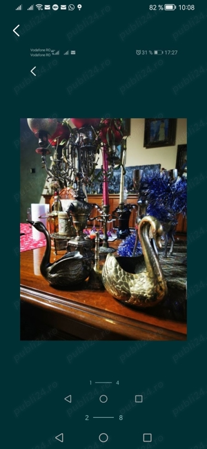 Vand fructiera vaza lebada de bronz - imagine 5