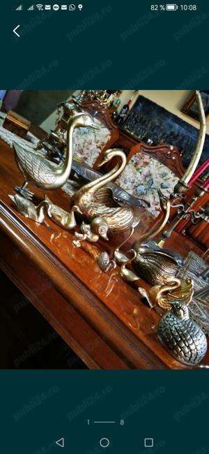 Vand fructiera vaza lebada de bronz - imagine 8