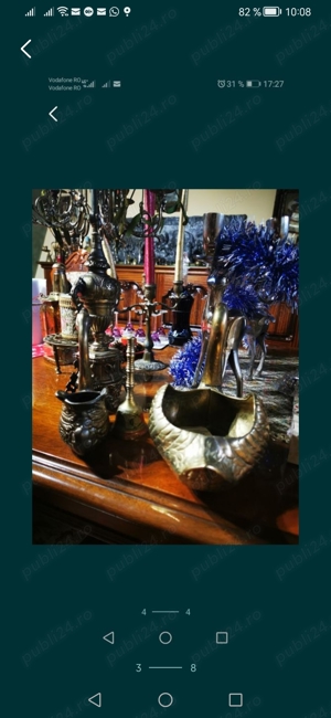 Vand fructiera vaza lebada de bronz - imagine 4