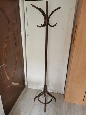 vechi cuier din lemn curbat tip thonet cuier haine suport palarii vintage
