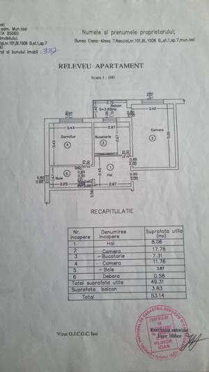 Apartament 2 camere, decomandat, etaj 1, mobilat si utilat, Tudor Neculai, zona Selgros - imagine 9