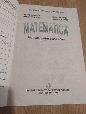 Matematica, manual pentru clasa a V-a - Petre Chirtop - imagine 2
