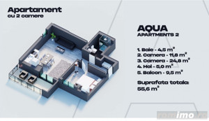 Mamaia Nord -AQUA 2 -  Apartament cu 3 camere in bloc nou 2024. - imagine 11