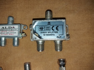 Splitter TV pentru cablu coaxial, 3 Iesiri, 1218 MHz, metallic + mufa spliter F 8.6 Crom 1321, (5 bu - imagine 4