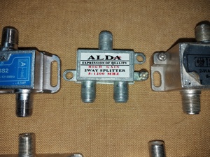 Splitter TV pentru cablu coaxial, 3 Iesiri, 1218 MHz, metallic + mufa spliter F 8.6 Crom 1321, (5 bu - imagine 5