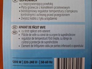 Aparat de facut 5 vafe putere 1200 W Argintiu si Negru - imagine 7