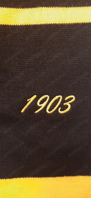 Fular fotbal 1903, galben-negru - imagine 3