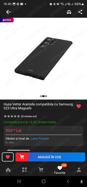 Vând husă Vetter KEVLAR pt. Samsung s23 Ultra din fibra de aramida nouă cu MagSafe - imagine 2