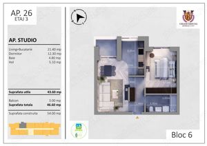 Apartament tip studio, 69.500 euro, Kristal Residence, Berceni sector 4 - imagine 9