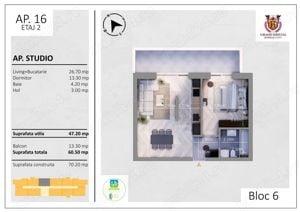 Ap. 2 camere Tip Studio, 60 mp, Berceni, sector 4, The Grand Kristal Residence - imagine 7