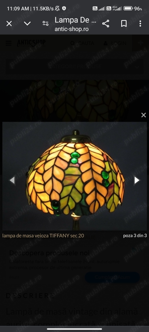Lampa Tiffany an 1920